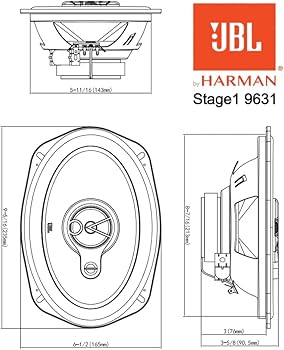 JBL Stage1 9631-3-Vie Casse Auto Set di Harman Kardon - 300 Watt